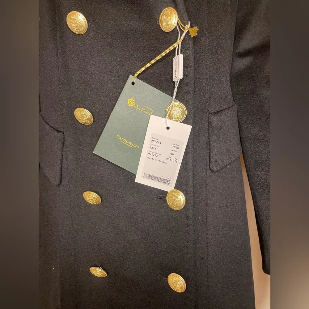 Loro Piana Capolavoro Double Brested Jacket Size 46IT 12US Style 397204 NEW BLK - Picture 8 of 10